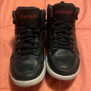 Jump Black and Red Kids High-Top Sneakers
